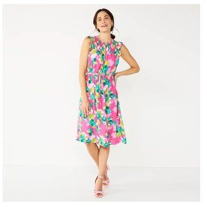 DRAPER JAMES - RSVP Smocked-Yoke Ruffle Short Dress - NWT